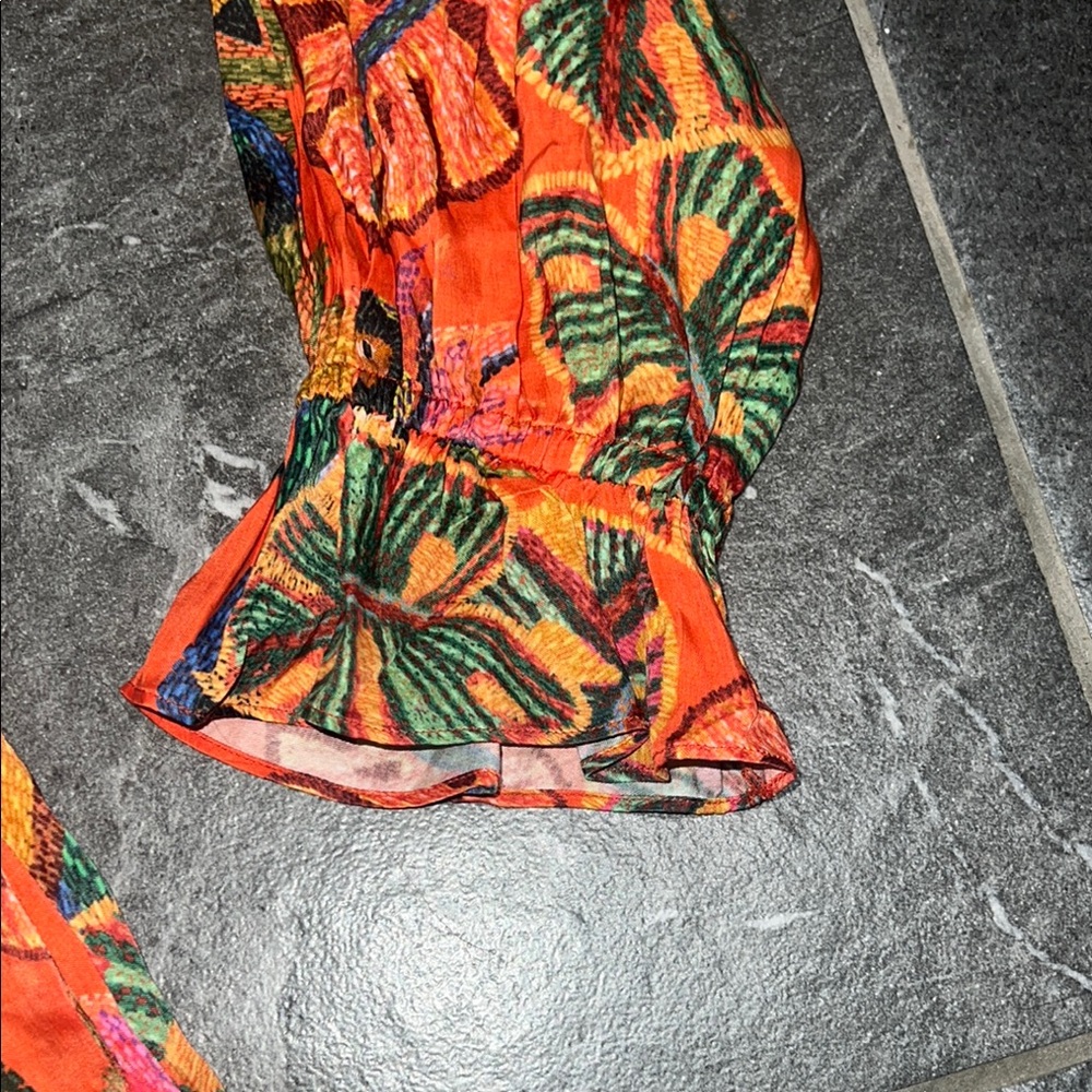 Farm Rio Anthropologie Birdie Orange Dress 179. View 2